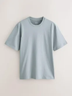 Clearance Next Blue/Black/Orange/Green/Grey/Ecru White Regular Fit Essential Cotton T-Shirts 6 Pack