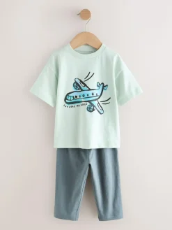 Next Short Sleeve T-Shirts & Joggers Set 3 Pack (3mths-7yrs)^BOY Shorts|Tops