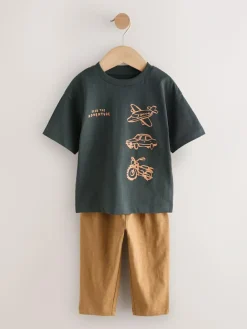 Next Short Sleeve T-Shirts & Joggers Set 3 Pack (3mths-7yrs)^BOY Shorts|Tops