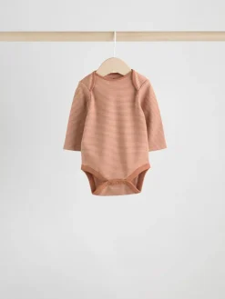 Sale Next Baby Long Sleeve Bodysuits 5 Pack Blue/Brown