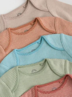 Sale Next Baby Long Sleeve Bodysuits 5 Pack Blue/Brown