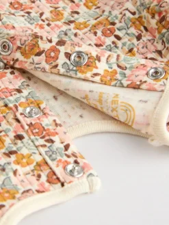 Outlet Next Baby Long Sleeve Frill Bodysuits 4 Pack (0mths-2yrs) Blue/Cream/Coral Ditsy