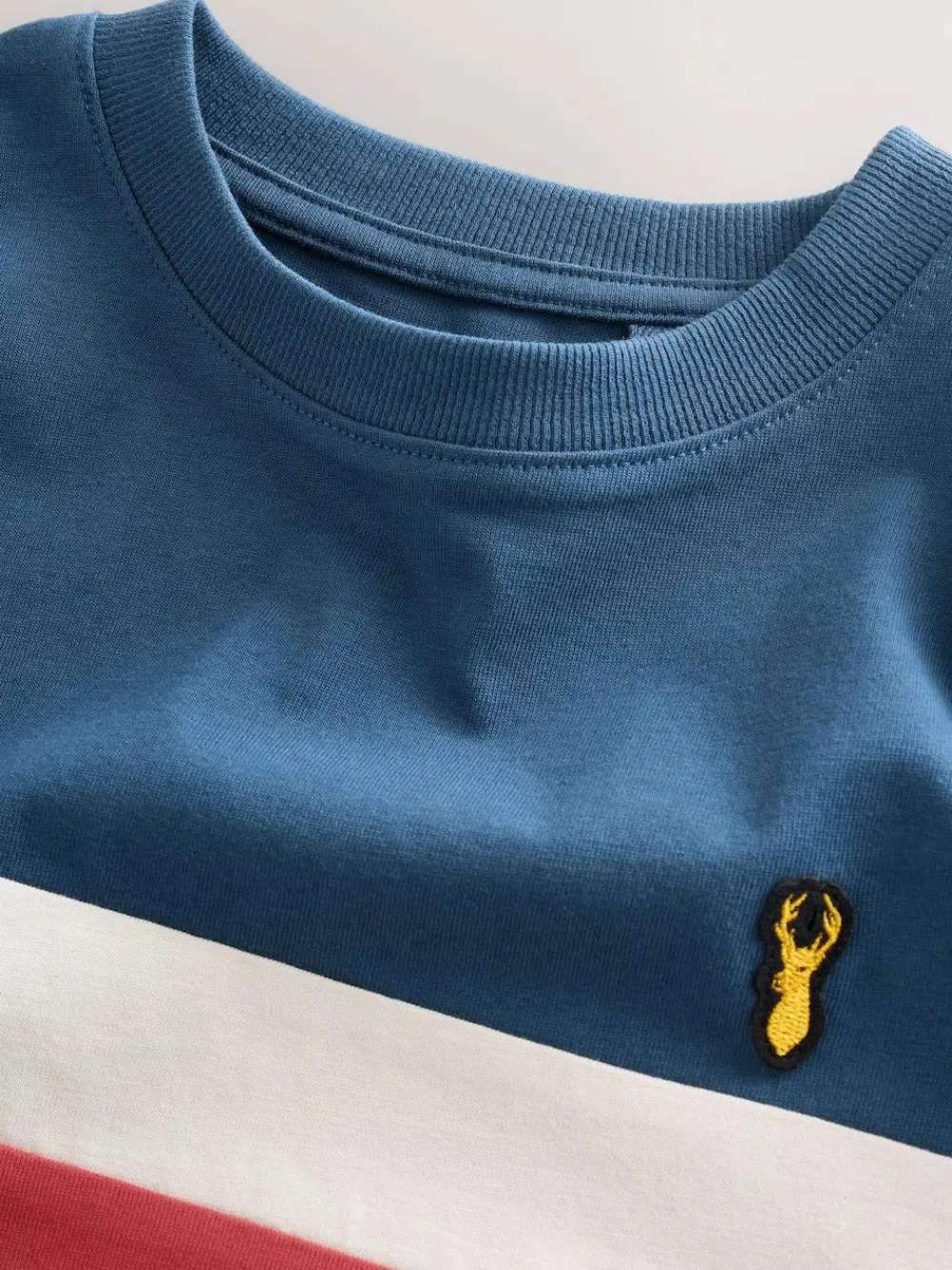 Next Blue/Ecru Colourblock Short Sleeve T-Shirt (3-16yrs)^BOY T-Shirts