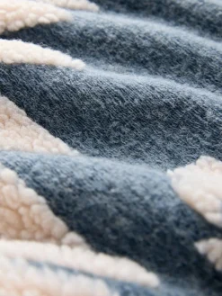 Best Next Blue/Ecru Geometric Matching Family Zip Neck Zip Neck Printed Fleece