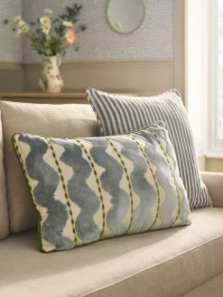 Next Blue/Green 40 x 59cm Cut Velvet Wiggle Cushion^ Cushions & Throws
