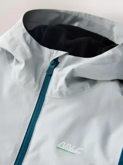 Discount Next Blue/Green Colour Block Waterproof Fleece Lined Hooded Jacket (3-16yrs)