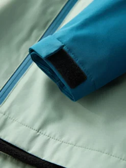 Discount Next Blue/Green Colour Block Waterproof Fleece Lined Hooded Jacket (3-16yrs)