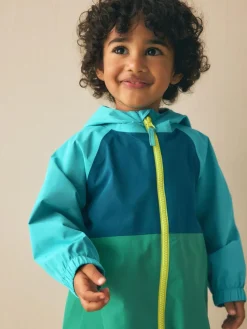 Next Blue/Green Colourblock Puddlesuit (3mths-7yrs)