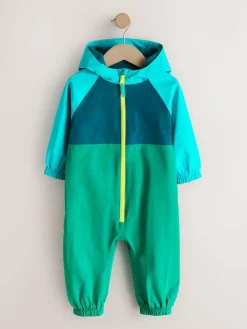 Next Blue/Green Colourblock Puddlesuit (3mths-7yrs)