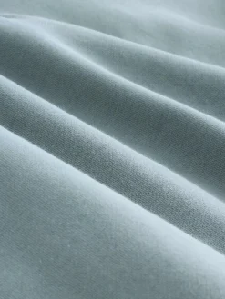 New Next Blue/Green Quarter Zip Cotton Rich Jersey Sweatshirt