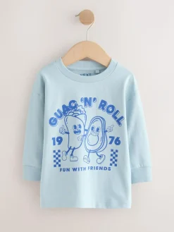 Sale Next Blue/Green Taco Long Sleeve Graphic Print T-Shirts 3 Pack (3mths-7yrs)