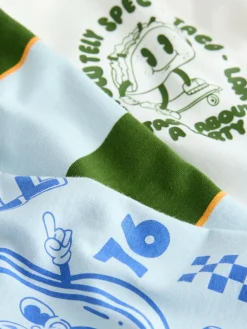 Sale Next Blue/Green Taco Long Sleeve Graphic Print T-Shirts 3 Pack (3mths-7yrs)