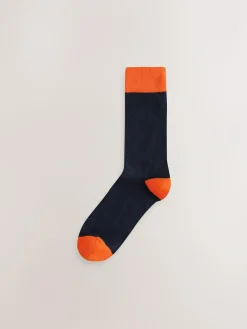 Next Blue/Green/Orange Spot 7 Pack Mens Cotton Rich Socks^ Socks|Socks