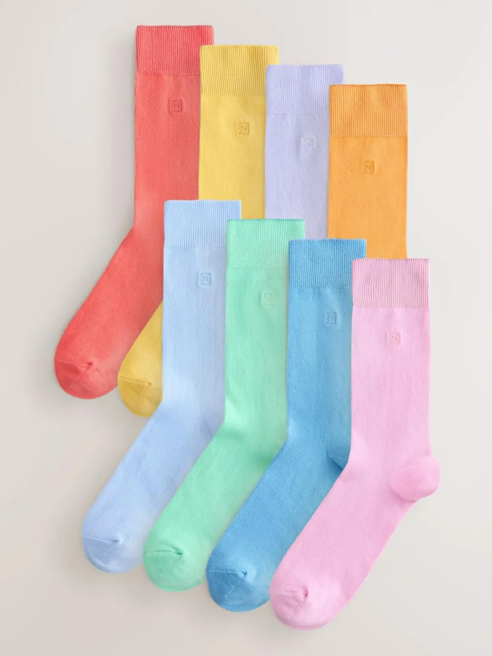 Hot Next 8 Pack Embroidered Lasting Fresh Socks Blue/Green/Purple