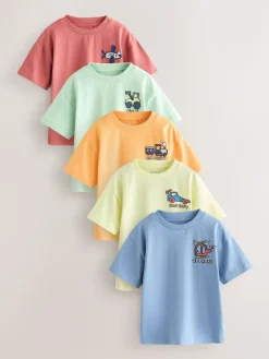 Next Small Short Sleeve Graphic T-Shirts 5 Pack (3mths-7yrs)^BOY Tops|Tops