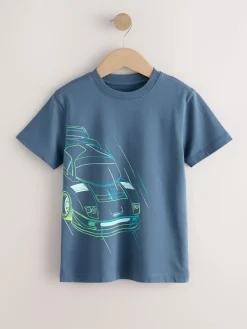 Hot Next Blue/Green/Yellow Regular Fit Graphic Print Short Sleeve T-Shirts 3 Pack (3-16yrs)