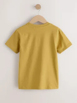 Hot Next Blue/Green/Yellow Regular Fit Graphic Print Short Sleeve T-Shirts 3 Pack (3-16yrs)