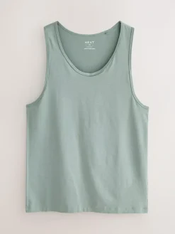 Next 100% Cotton Layering Vests 5 Pack Blue/Grey