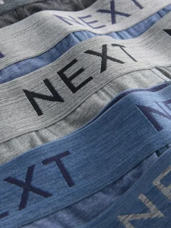 Next Blue/Grey Marl 10 pack Cotton Rich Blend Hipsters Boxers^ Underwear|Underwear