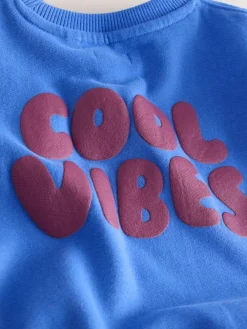 Outlet Next Blue/Grey Single Sweatshirt And Stripe Joggers Set (3mths-7yrs)