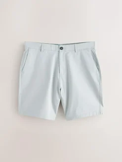 New Next Straight Fit Stretch Chino Shorts 2 Pack Blue/Grey
