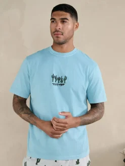 Next Blue/Grey Terry Urban Short Sleeve Jersey Pyjamas Set^ Pyjamas