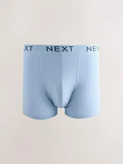 Clearance Next Blue/Grey/Black Cotton Rich Trunk Boxers 10 Pack