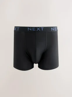 Clearance Next Blue/Grey/Black Cotton Rich Trunk Boxers 10 Pack