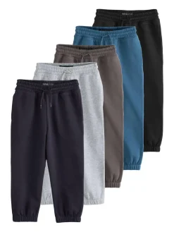 Next Regular Fit Basic Joggers 5 Pack (3-16yrs)^BOY Joggers|Sweat Pants
