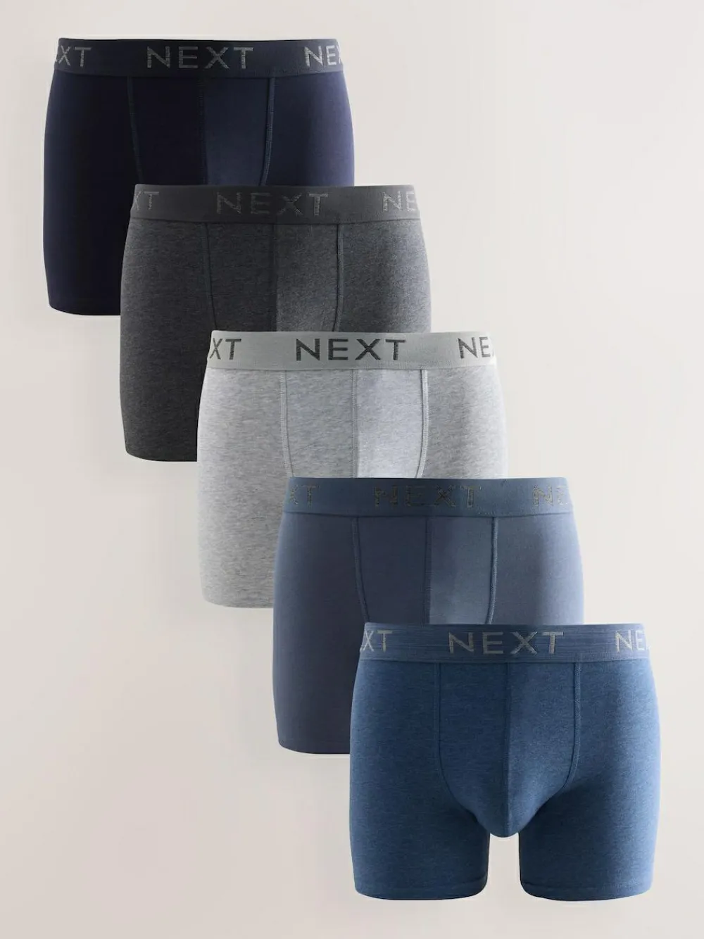Hot Next Blue/Grey/Black Trunks Boxers 5 Pack