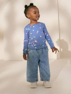 Discount Next Blue/Multi Spot Rib Long Sleeve T-Shirt (3mths-7yrs)