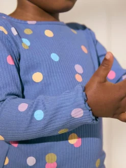 Discount Next Blue/Multi Spot Rib Long Sleeve T-Shirt (3mths-7yrs)