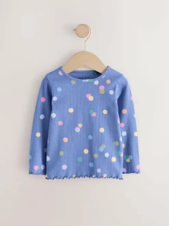 Discount Next Blue/Multi Spot Rib Long Sleeve T-Shirt (3mths-7yrs)