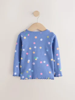 Discount Next Blue/Multi Spot Rib Long Sleeve T-Shirt (3mths-7yrs)