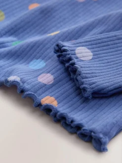 Discount Next Blue/Multi Spot Rib Long Sleeve T-Shirt (3mths-7yrs)