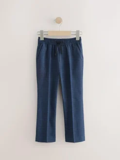 Sale Next Blue/Navy Check Pull On Suit Trousers (3-16yrs)