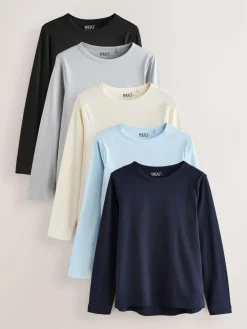 Next Long Sleeve Crew Neck T-Shirts 5 Pack^Women Tops & T-Shirts