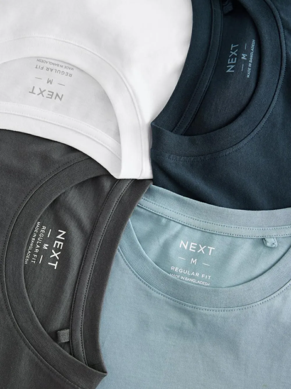 Sale Next Blue/Navy/White/Steel Regular Fit T-Shirts 4 Pack