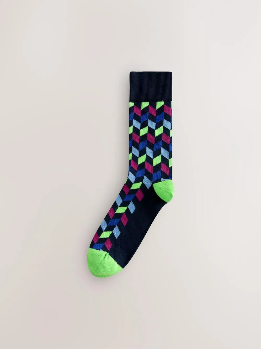 Online Next Blue/Orange Pattern Socks 8 Pack