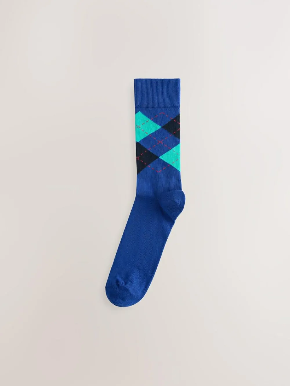 New Next Blue/Orange/Green Argyle Stripe Pattern Socks 5 Pack