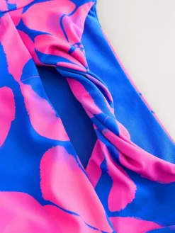 Next Blue/Pink Floral Print Long Sleeved Bikini (3-16yrs)^ Swimwear