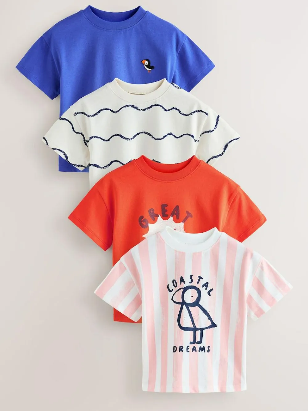 Next T-Shirts 4 Pack (3mths-7yrs) Blue/Pink
