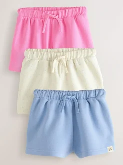Next Blue/Pink/Oatmeal Shorts Set 3 Pack (3mths-7yrs)^ Nightwear|Shorts