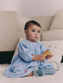 Next Blue/Red Baby Long Sleeve Embroidered Dress (0mths-2yrs)^ Dresses|Dresses