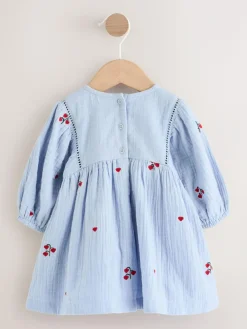 Next Blue/Red Baby Long Sleeve Embroidered Dress (0mths-2yrs)^ Dresses|Dresses