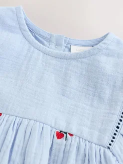 Next Blue/Red Baby Long Sleeve Embroidered Dress (0mths-2yrs)^ Dresses|Dresses