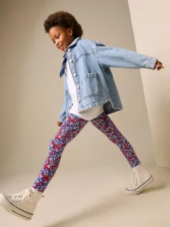 Next Blue/Red Floral Leggings (3-16yrs)^ Pants & Leggings|Pants & Leggings