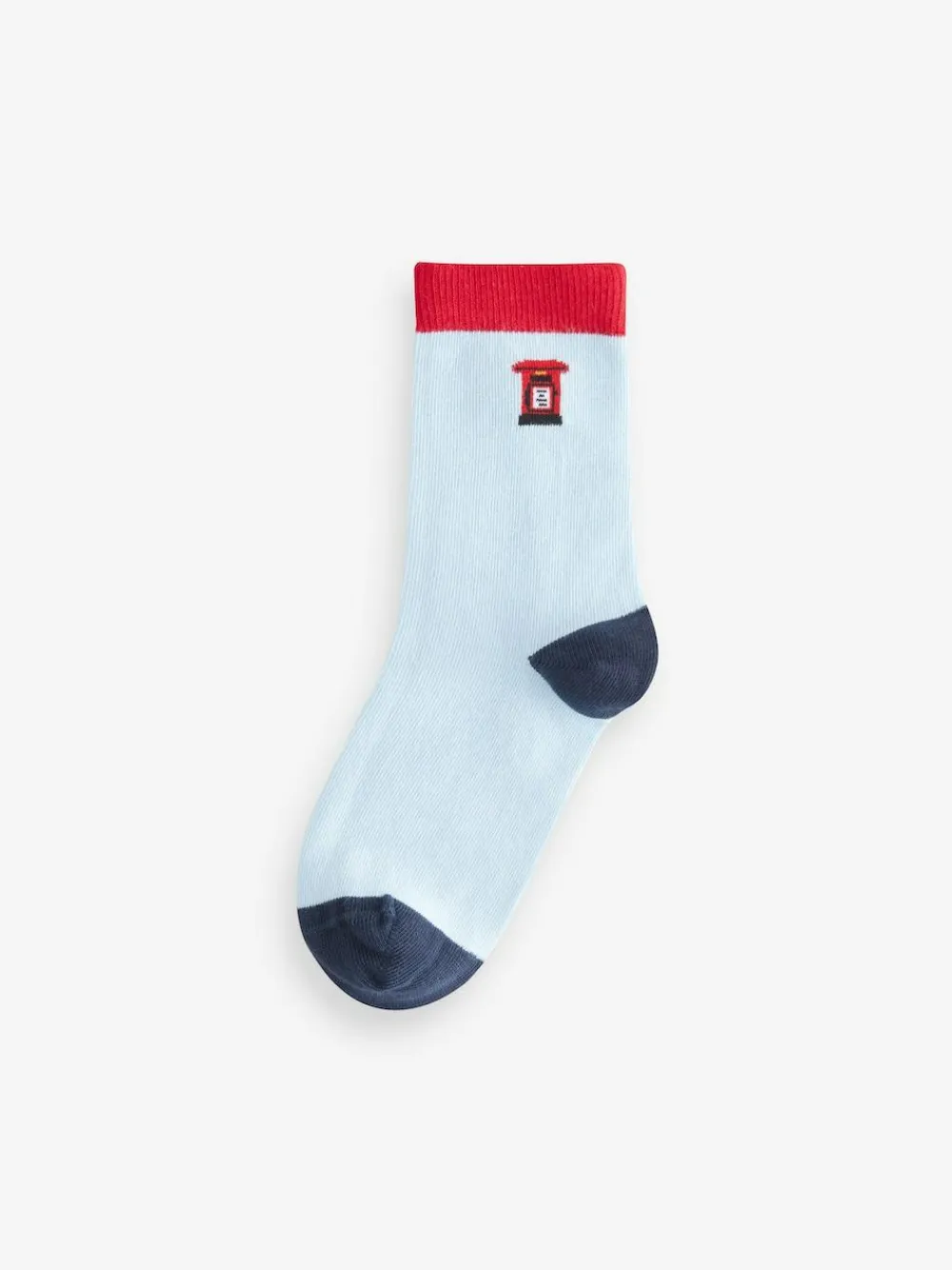 Next Blue/Red London Bus Character Cotton Rich Socks 5 Pack^BOY Socks