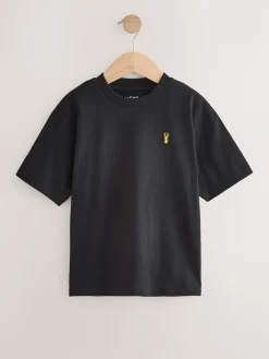 Hot Next Relaxed Fit Short Sleeve T-Shirts 4 Pack (3-16yrs) Blue/Rust/Khaki/Black