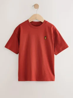 Hot Next Relaxed Fit Short Sleeve T-Shirts 4 Pack (3-16yrs) Blue/Rust/Khaki/Black